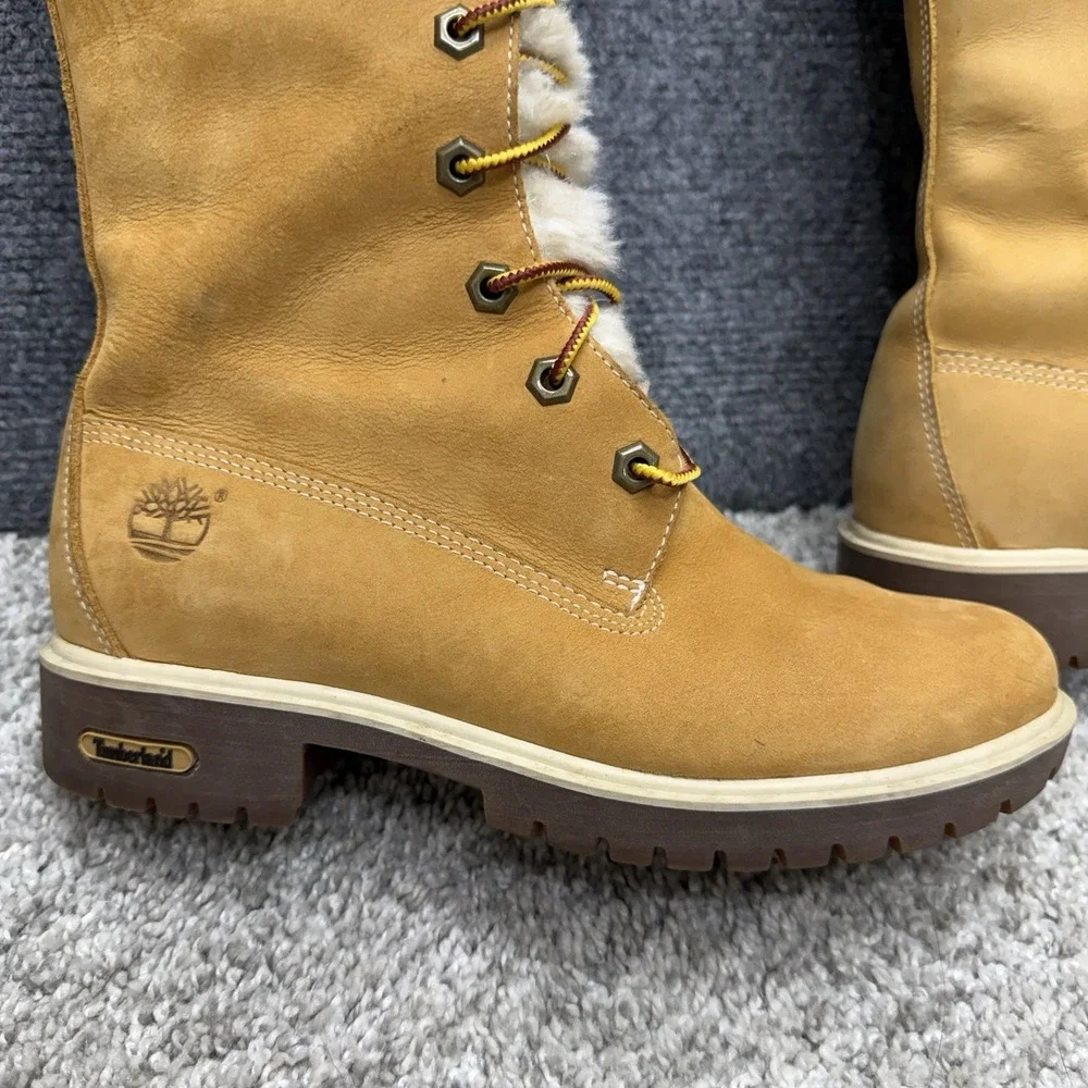 Timberland faux fur tongue nubuck Leather boots shoes 15